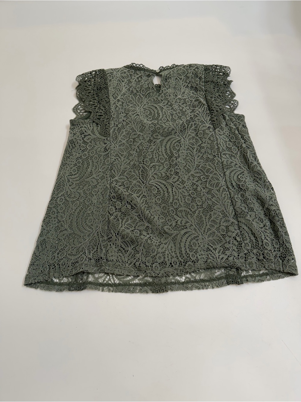 Cable & Gauge Lace Blouse Set Sage Green & Beige Romantic Cottagecore Size L - Picture 6 of 10